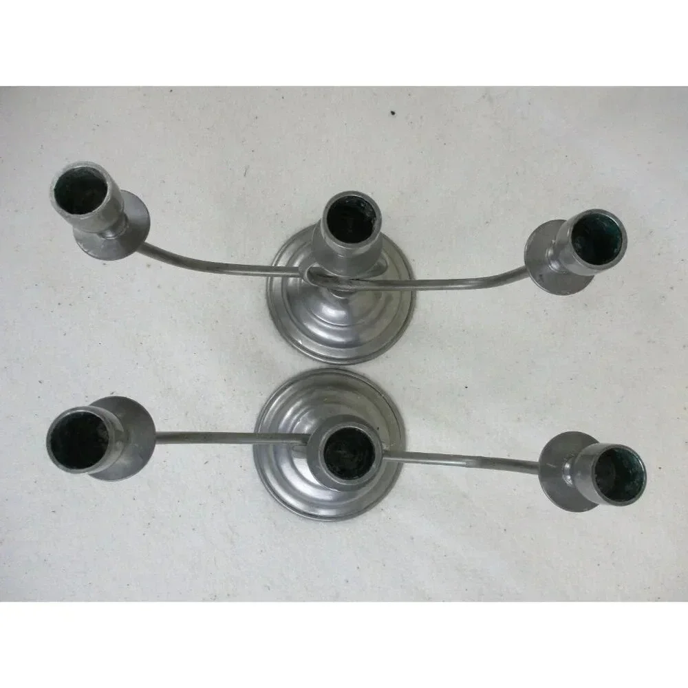 Plymouth Pewter candelabra three arm USA #84013 Candle holder Anniversary Mom